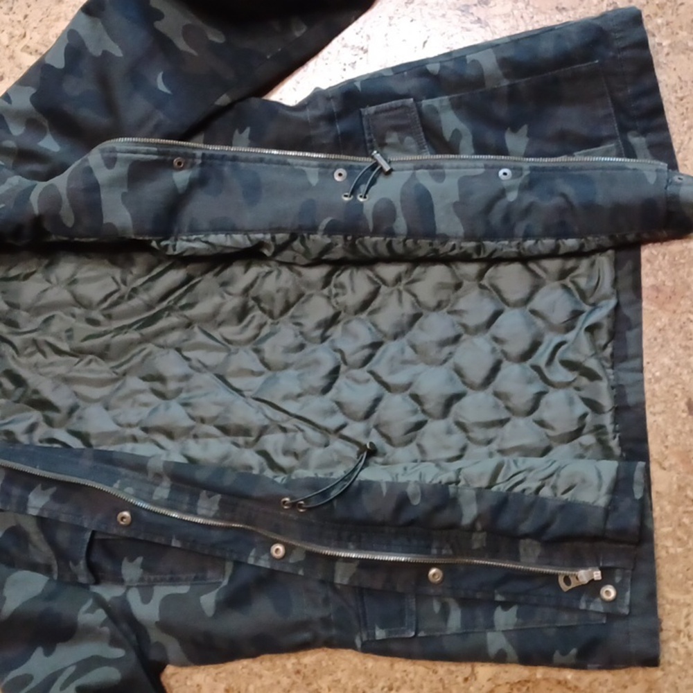 Lucky Brand Women's Camo Full Zip Plus Snap Quilt Lined  Hoodie Jacket Size L - Picture 7 of 10